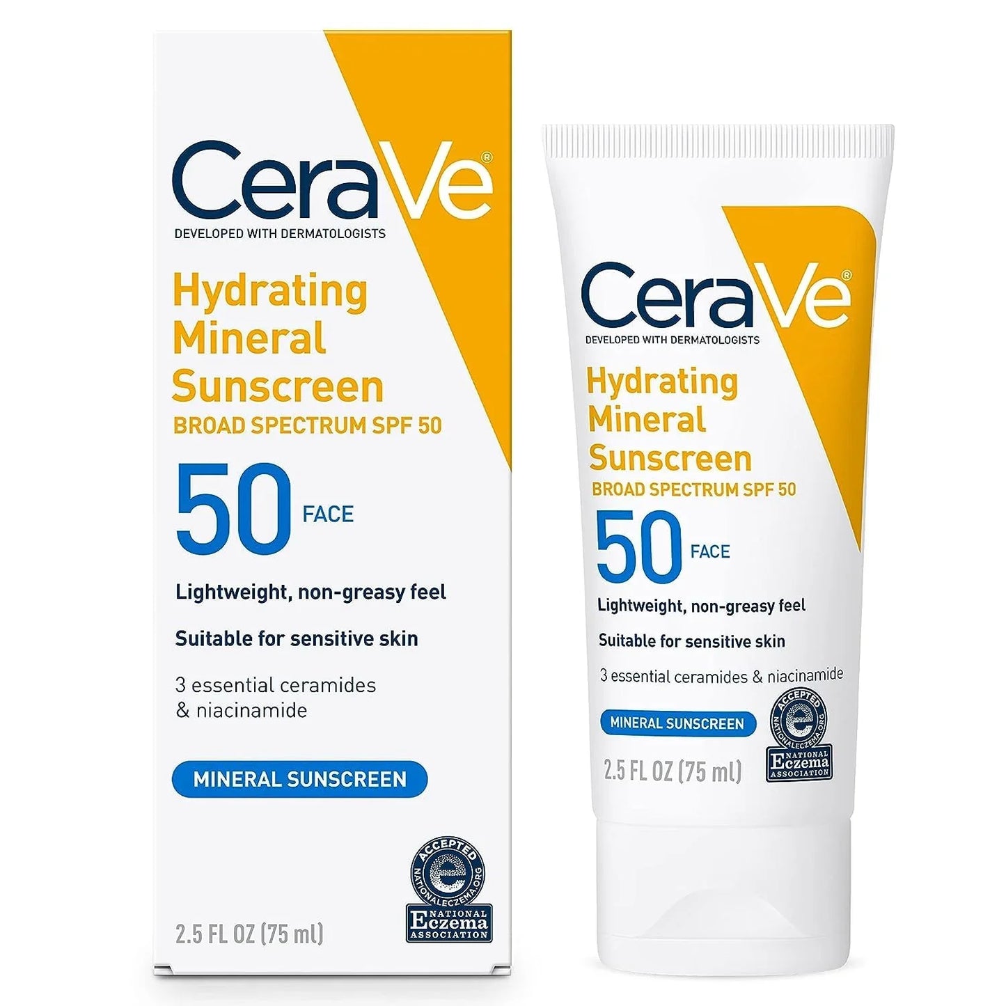Cerave Haydrating Mineral Sunscreen Broad Spectrum SPF 50 Face 75ml