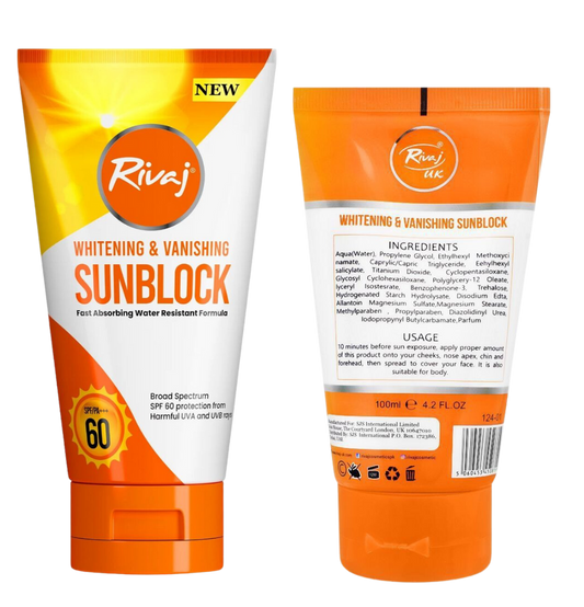 Rivaj Whitening & Vanishing Sunblock, SPF-60, 120ml